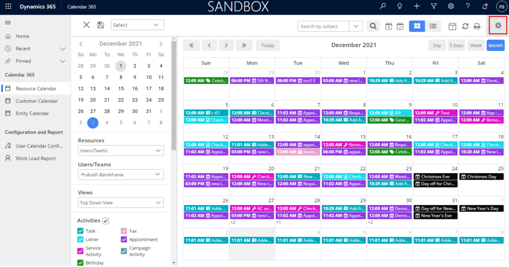 Calendar 365 para Dynamics 365