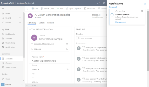 Notificaciones In.App para Dynamics 365